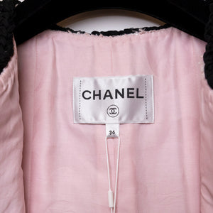 CHANEL 22C TWEED BLAZER PINK AND BLACK SIZE 36