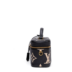 LOUIS VUITTON VANITY PM BLACK/BEIGE CALFSKIN GHW (MICROCHIP)