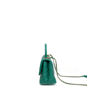 CHANEL SMALL COCO HANDLE CAVIAR GREEN LGHW