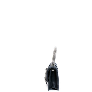MIUMIU CRYSTAL MATELASSE LEATHER TOP HANDLE BAG BLACK SHW