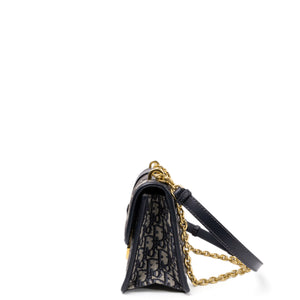 CHRISTIAN DIOR 30 MONTAIGNE CHAIN BAG OBLIQUE JACQUARD BLUE GHW