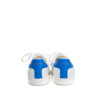 GUCCI x DISNEY HUEY, DEWEY AND LOUIE ACE SNEAKERS WHITE / BLUE LEATHER SIZE 37.5
