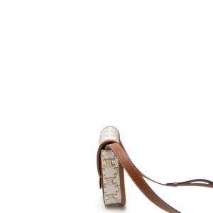 CELINE MINI BESACE TRIOMPHE CANVAS/ CALFSKIN WHITE GHW