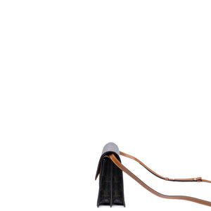 CELINE DOUBLE FLAP TRIOMPHE CANVAS WALLET ON STRAP GHW