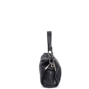 CHANEL ULTIMATE SMALL SOFT HOBO BAG BLACK QUILTED LAMBSKIN SHW