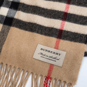 BURBERRY CHECK CASHMERE SCARF BEIGE