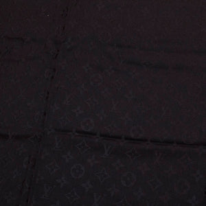 LOUIS VUITTON SILK WOOL MONOGRAM SHAWL BLACK