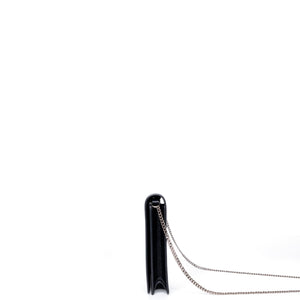 CELINE FRAME WALLET ON CHAIN CROSSBODY BAG BLACK & WHITE CALFSKIN SHW
