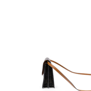 CELINE DOUBLE FLAP TRIOMPHE CANVAS WALLET ON STRAP