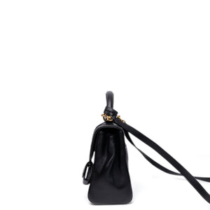 SAINT LAURENT SAC MOUJIK TOP HANDLE BLACK GRAINED LEATHER GHW