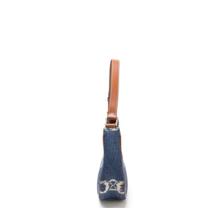CELINE MEDIUM AVA BAG TRIOMPHE DENIM NAVY/ TAN. GHW