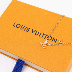 LOUIS VUITTON METAL CRYSTAL LV ICONIC NECKLACE GOLD