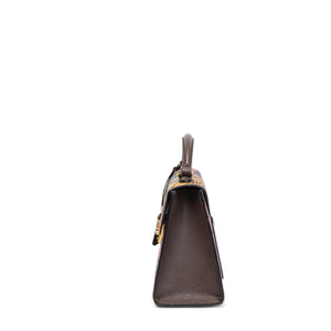 GUCCI GG SUPREME MONOGRAM BENGAL SMALL PADLOCK TOP HANDLE BAG BEIGE PINK GHW