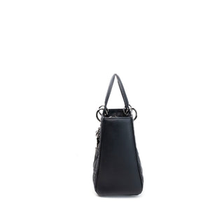 CHRISTIAN DIOR MEDIUM LADY DIOR ANSELM REYLE BLACK CALFSKIN SHW