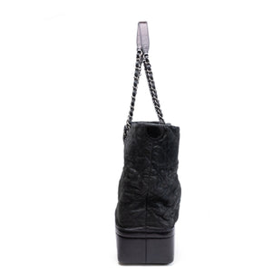 CHANEL LARGE QUILTED SHOULDER BAG CALFSKIN BLACK SHW