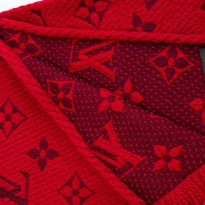 LOUIS VUITTON LOGOMANIA SCARF WOOL / SILK RED