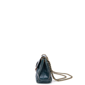 PRADA VITELLO SHINE CHAIN SHOULDER BAG BLUE GHW