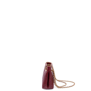CHANEL MINI SHOPPING TOTE DARK BURGUNDY LAMBSKIN GHW (MICROCHIP)