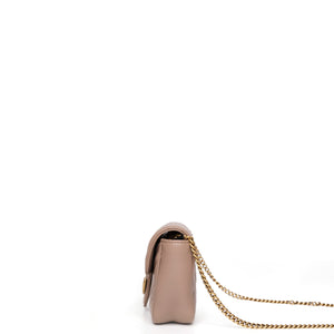 GUCCI MARMONT SMALL SHOULDER BAG BEIGE LEATHER GHW