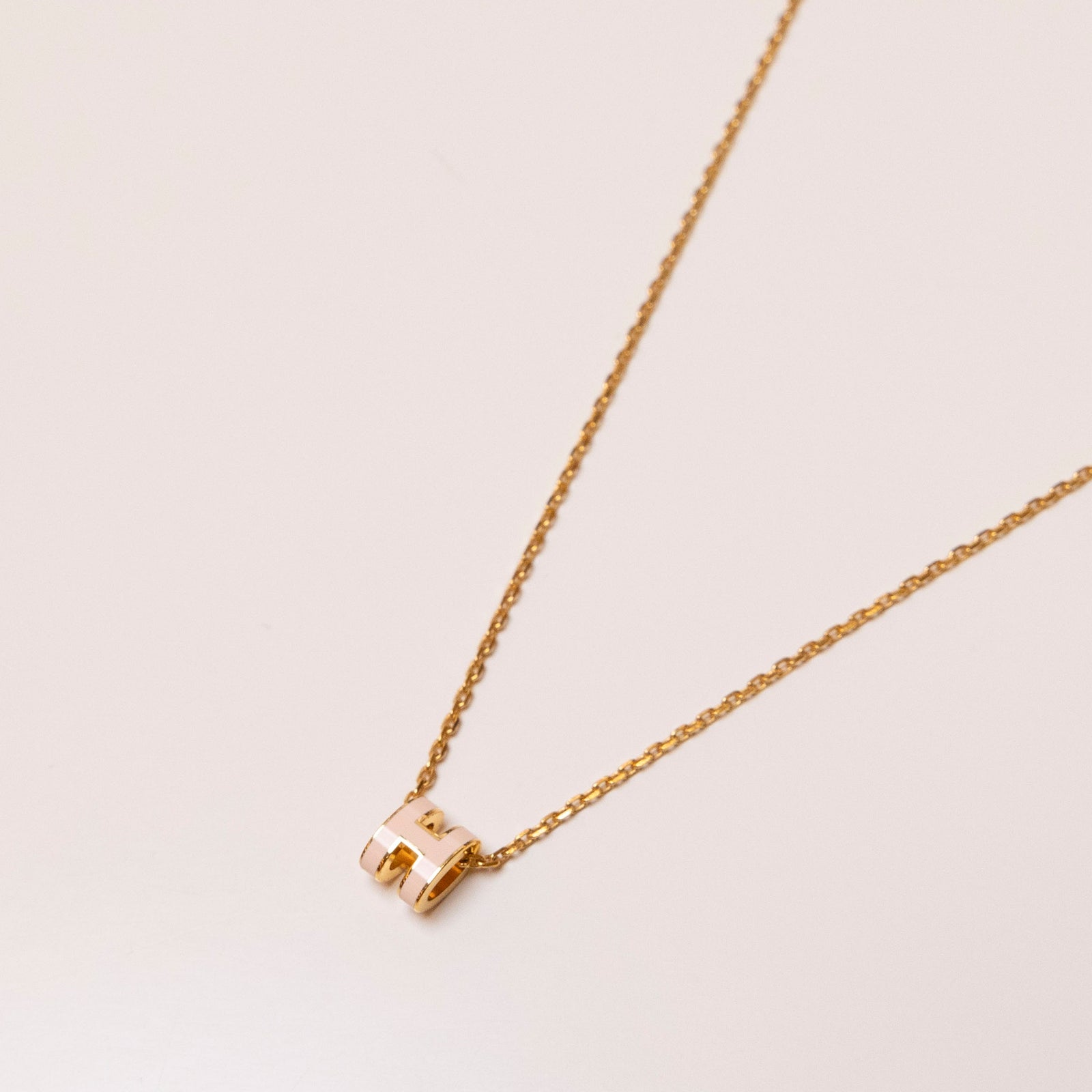 HERMES MINI POP H NECKLACE ROSE DEAGEE GHW