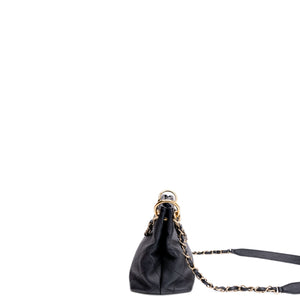 CHANEL SMALL CITY WALK HOBO BLACK CAVIAR QUILTED LEATHER GHW