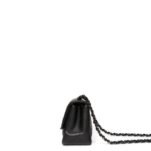 CHANEL MINI SQUARE FLAP BAG LAMBSKIN SO BLACK (MICROCHIP)