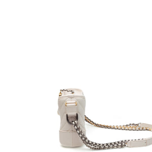 CHANEL SMALL GABRIELLE HOBO BAG WHITE CALFSKIN MULTICOLOUR HARDWARE