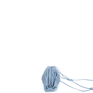 BOTTEGA VENETA MINI POUCH CALFSKIN BLUE GHW