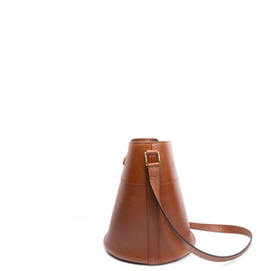CELINE MAILLON TRIOMPHE BUCKET BAG BROWN CALFSKIN LEATHER GHW