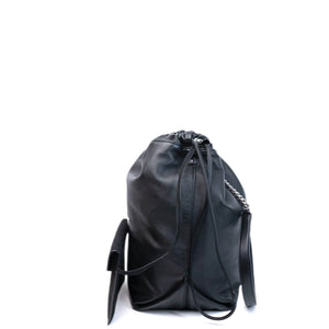 SAINT LAURENT TEDDY BUCKET BAG BLACK LAMBSKIN SHW
