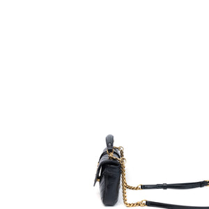 SAINT LAURENT COLLEGE SHOULDER BAG BLACK CALFSKIN LEATHER GHW