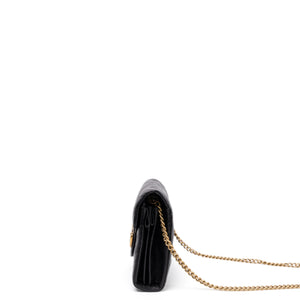 GUCCI GG MARMONT WALLET ON CHAIN BLACK GHW