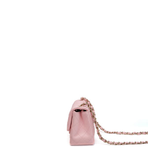 CHANEL MINI SQUARE FLAP BAG LAMBSKIN LIGHT PINK LGHW (MICROCHIP)