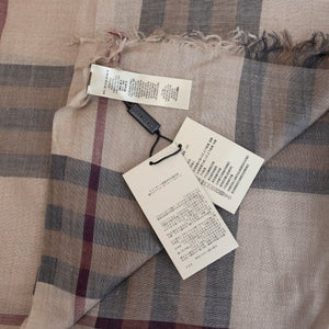 BURBERRY BEIGE VINTAGE WOOL & SILK SCARF