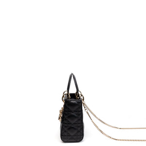 CHRISTIAN DIOR MINI LADY DIOR LAMBSKIN BLACK GHW