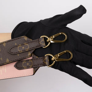 LOUIS VUITTON BROWN & PINK BANDOULIERE MONOGRAM STRAP GHW