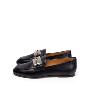 TOD'S BLACK LEATHER LOAFERS SIZE 37