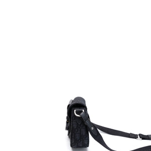 CHRISTIAN DIOR SADDLE SMALL MESSENGER BAG BLACK OBLIQUE JACQUARD / GRAINED CALFSKIN MULTICOLOUR HARDWARE