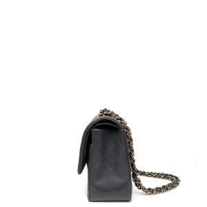 CHANEL JUMBO CLASSIC DOUBLE FLAP BAG GREY CAVIAR LEATHER SHW (MICROCHIP)