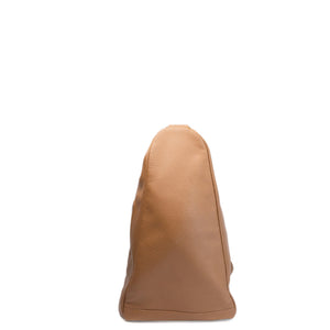 PRADA LARGE TRIANGLE LEATHER BAG CARAMEL SHW