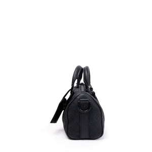 LOUIS VUITTON KEEPALL BANDOULIERE 25 MONOGRAM BLACK TAURILLON LEATHER BLACK HARDWARE