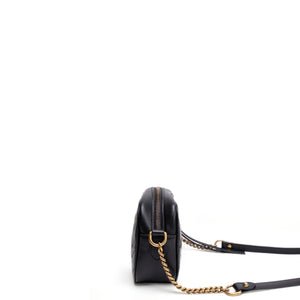 GUCCI GG MARMONT SMALL MATELASSE SHOULDER BAG BLACK CALFSKIN LEATHER GHW