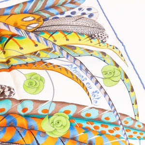 HERMES PLUMES EN FETE SILK SCARF 90CM