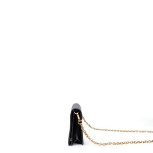 PRADA WALLET ON CHAIN SAFFIANO LEATHER BLACK GHW
