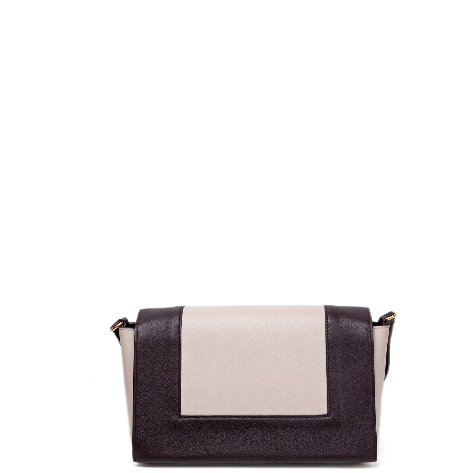 CELINE FRAME BAG CALFSKIN BROWN / WHITE GHW