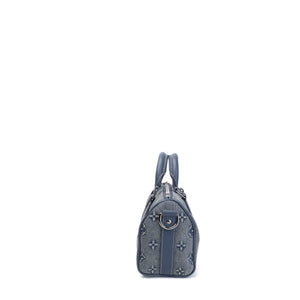 LOUIS VUITTON KEEPALL BANDOULIERE 25 WASHED DENIM CANVAS BLUE SHW