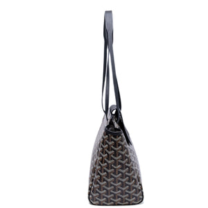 GOYARD ROUETTE TOTE BAG GOYARDINE CANVAS/CALFSKIN LEATHER BLACK SHW