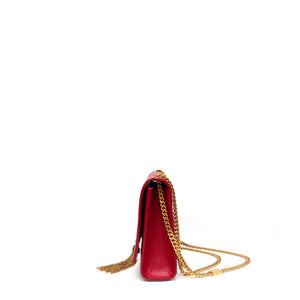 SAINT LAURENT KATE BAG MEDIUM RED CALFSKIN LEATHER GHW
