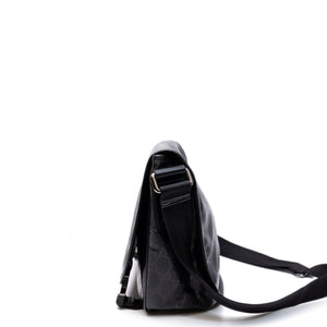 GUCCI SUPREME MESSENGER BAG BLACK COATED CANVAS SHW