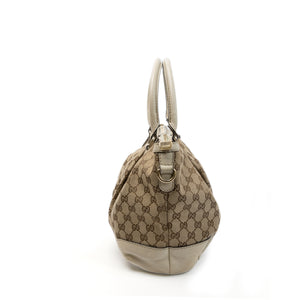 GUCCI GG CANVAS SUKEY OFF-WHITE TOP HANDLE BAG GHW